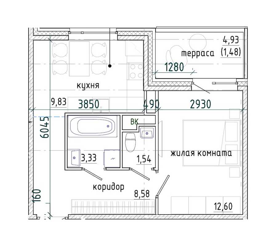 Однокомнатная квартира в : площадь 37.36 м2 , этаж: 1 – купить в Санкт-Петербурге